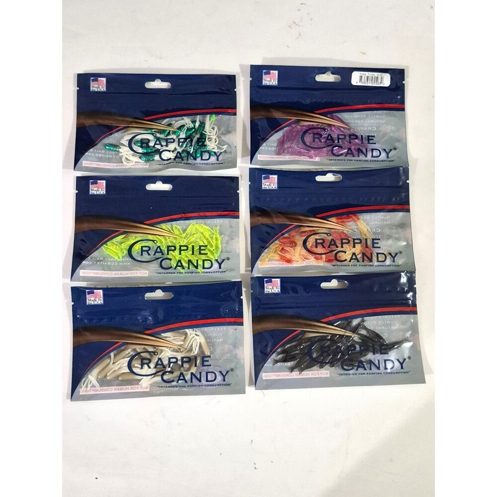 Crappie Bluegill Pan Fish Trout Crappie Candy Soft Plastic Baits 6pk's Lot #4